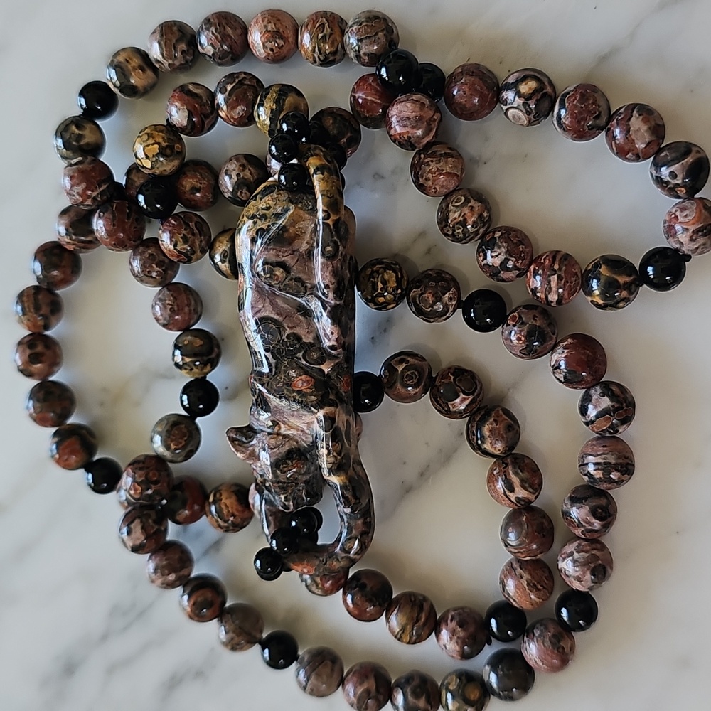 🟤HP🟤Leopard Skin Jasper Onyx Necklace - Picture 10 of 10